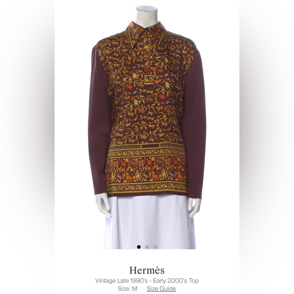 Vintage Hermes Knit/Silk Shirt